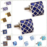 Enamel Cufflinks 27 Designs Men Epoxy Cuff Links Flowers Red Purple Colors