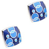 Enamel Cufflinks Men Epoxy Cuff Links Flowers Red Purple
