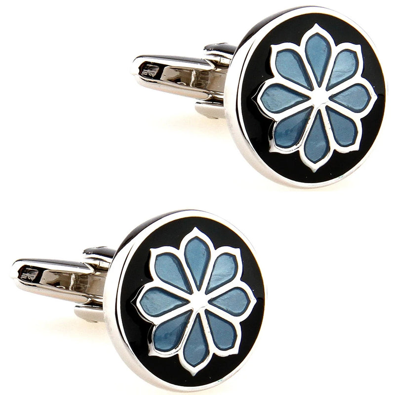 Enamel Cufflinks 27 Designs Men Epoxy Cuff Links Flowers Red Purple Colors