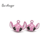 Enamel Big Ears Cartoon Animal Jingle Bells Pet Hanging Charm Gift