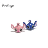 Enamel Big Ears Cartoon Animal Jingle Bells Pet Hanging Charm Gift