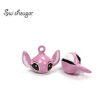 Enamel Big Ears Cartoon Animal Jingle Bells Pet Hanging Charm Gift