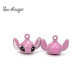 Enamel Big Ears Cartoon Animal Jingle Bells Pet Hanging Charm Gift