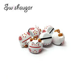 Enamel Lucky Fortune Cat Bells Pet Hanging Charm Gift Decoration
