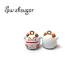 Enamel Lucky Fortune Cat Bells Pet Hanging Charm Gift Decoration