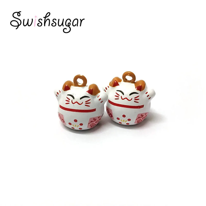 Enamel Lucky Fortune Cat Bells Pet Hanging Charm Gift Decoration