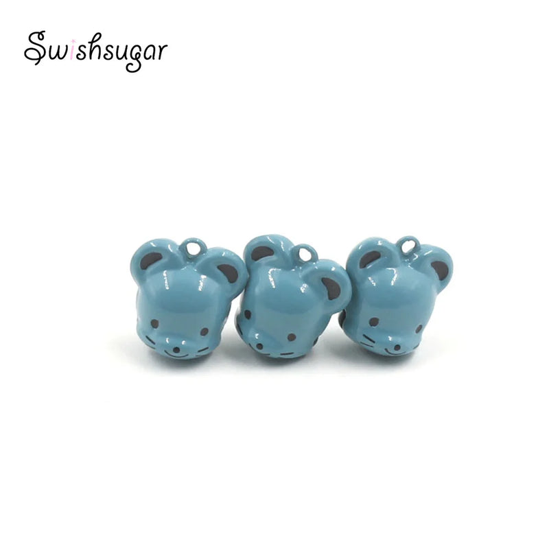 Enamel Metal Mouse Jingle Bell Charms For Bag Schoolbag Keychain Pendant