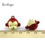 Enamel Monkey Copper Bell Charms Pet Pendant