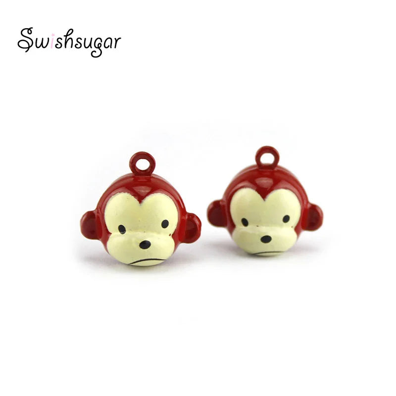 Enamel Monkey Copper Bell Charms Pet Pendant