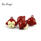 Enamel Monkey Copper Bell Charms Pet Pendant