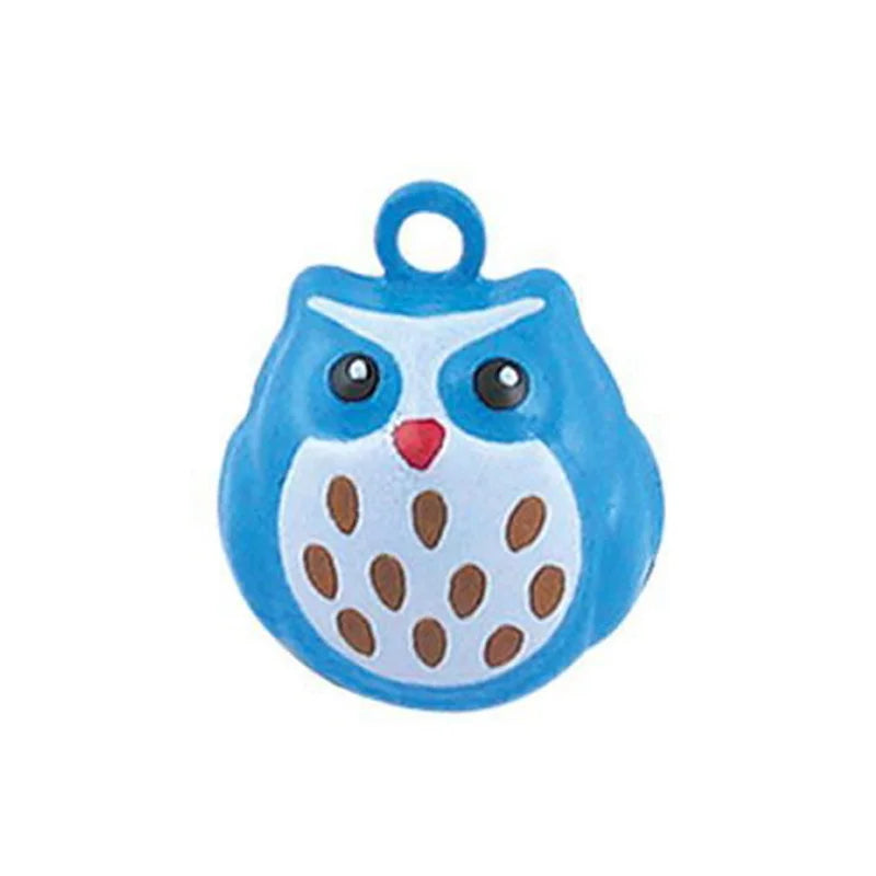 Enamel Owl Cartoon Copper Bell Charms For Dog Cat Pet Charm Necklace Pendant