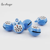 Enamel Owl Cartoon Copper Bell Charms For Dog Cat Pet Charm Necklace Pendant