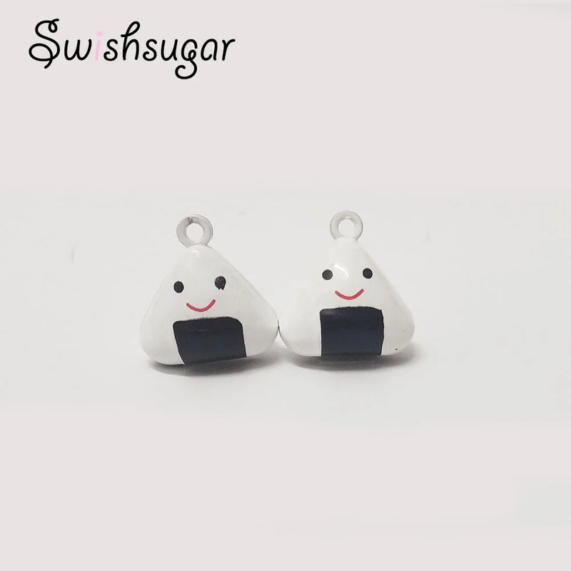 Enamel Sushi Cartoon Jingle Bell Charms Pendant