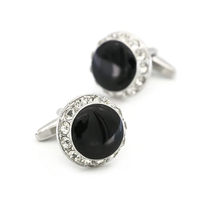 Round Crystal Cufflinks Brass Material Cuff Links & Retail