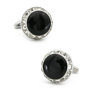 Round Crystal Cufflinks Brass Material Cuff Links & Retail
