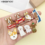 Enamel Dog Charms for Jewelry Making Mixed Corgi Poodle Teddy Shiba Animal Penda