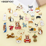 Enamel Dog Charms for Jewelry Making Mixed Corgi Poodle Teddy Shiba Animal Penda