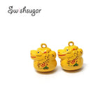 Enamel Dragon Metal Bell Charms Pendant Holiday Craft Findings