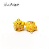 Enamel Dragon Metal Bell Charms Pendant Holiday Craft Findings
