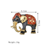 Elephant Rhinestone Crystal Enamel Brooch