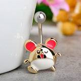 Animal Bear Belly Button Ring Gold-color Bikini Piercing