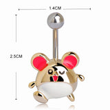 Animal Bear Belly Button Ring Gold-color Bikini Piercing