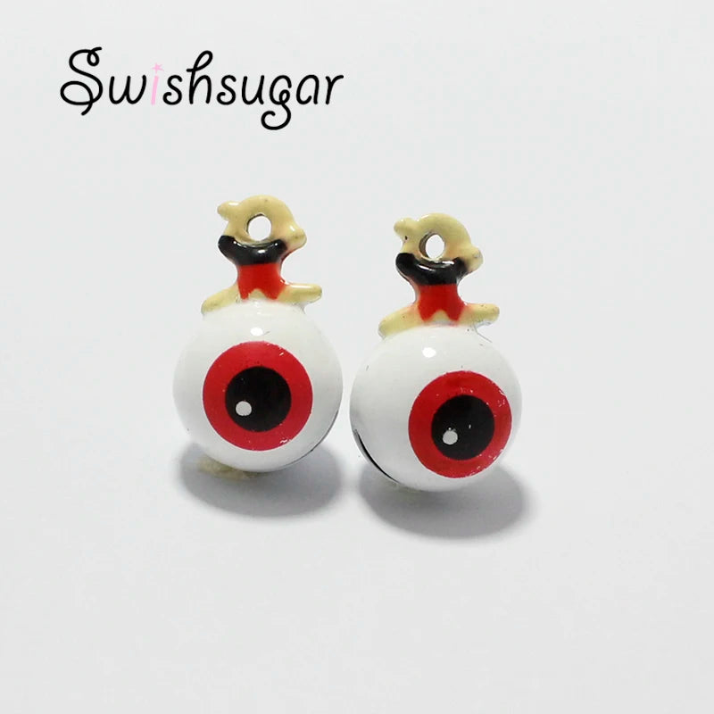 Enamel Eye Beads Jingle Bell Charms DIY Craft Jewelry Pendant Accessories Decor