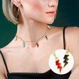 Enamel Flash Shape Charms Mixed Enamel Charms Pendants