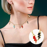 Enamel Charms Pendants, Flash Shape Mixed Enamel Charms