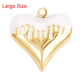 Enamel Heart Charm Pendant Valentine Gift, 18K Plated Colour