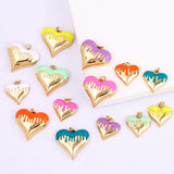 Enamel Heart Charm Pendant Valentine Gift, 18K Plated Colour