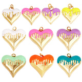 Enamel Heart Charm Pendant Valentine Gift, 18K Plated Colour