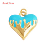 Enamel Heart Charm Pendant Valentine Gift, 18K Plated Colour