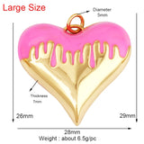 Enamel Heart Charm Pendant Valentine Gift, 18K Plated Colour
