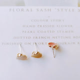Enamel Heart Alloy Ring Stud Earring 6pcs
