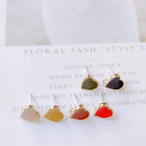 Enamel Heart Alloy Ring Stud Earring 6pcs