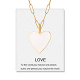 Enamel Heart Love Necklace Women Romantic Pendant Stainless Steel Choker Collar