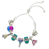 Enamel Hot Air Balloon Beads Chain Bracelet With Car Bicycle Pendant