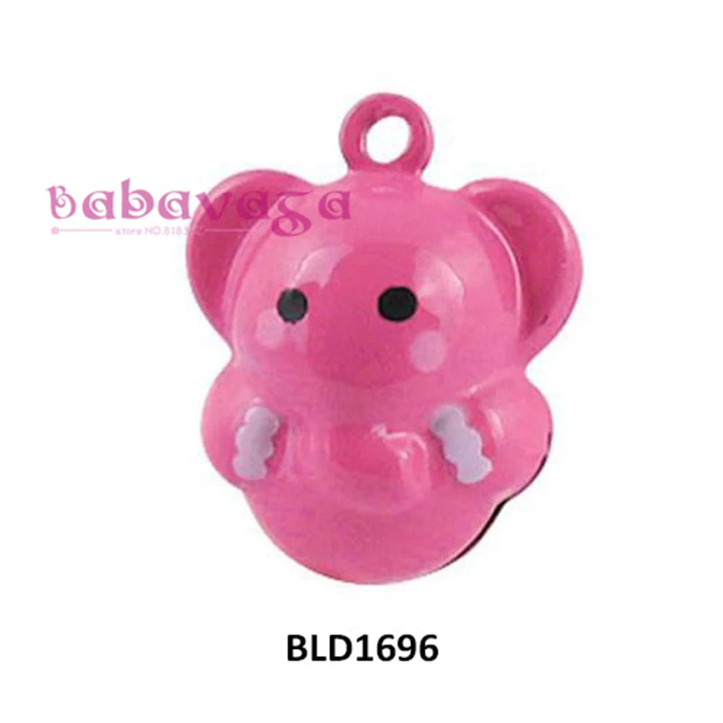 Enamel Hotpink Elephant Jingle Bells Indoor Christmas Ornament Craft