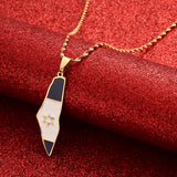 Enamel Map Flag Pendant Necklace Silver Jewelry