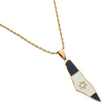 Enamel Map Flag Pendant Necklace Silver Jewelry