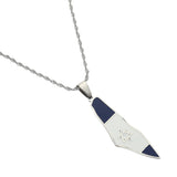 Enamel Map Flag Pendant Necklace Silver Jewelry
