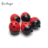 Enamel Ladybug Animal Styles Cartoon Copper Bell Charms Bracelet Pendant