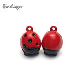 Enamel Ladybug Animal Styles Cartoon Copper Bell Charms Bracelet Pendant