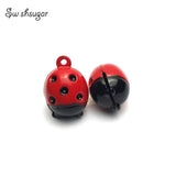Enamel Ladybug Animal Styles Cartoon Copper Bell Charms Bracelet Pendant
