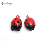 Enamel Ladybug Animal Styles Cartoon Copper Bell Charms Bracelet Pendant