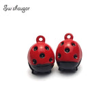 Enamel Ladybug Animal Styles Cartoon Copper Bell Charms Bracelet Pendant