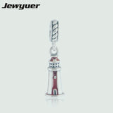 Enamel Lighthouse Dangle Charm 925 Sterling DIY Making