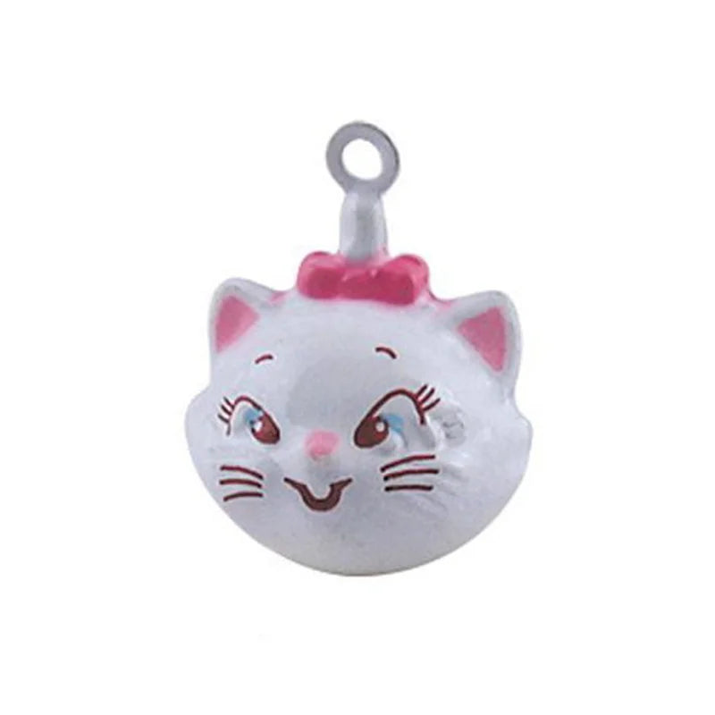 Enamel Cat Jingle Bell Charms for Pet Necklace Pendant