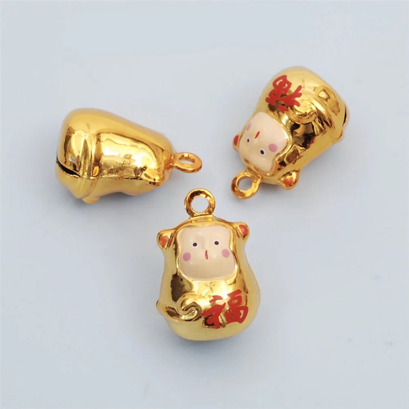 Lucky Monkey Jingle Bell Charm Pendant for Kids Bag Jewelry Gift